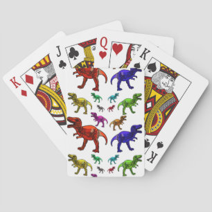 Färgfull T-Rex Spel Kort