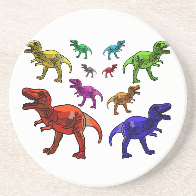 Färgfull T-Rex Underlägg Sandsten (Framsidan)