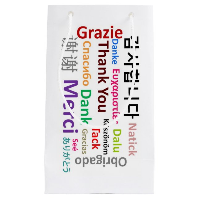 Färgfull Tack, Merci, Grazie, Dank Gift Bag (Framsidan)