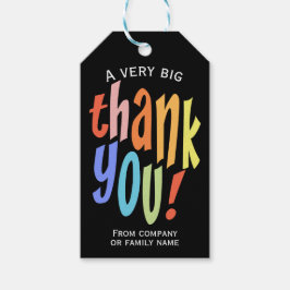 Färgfull Tack Presentetikett