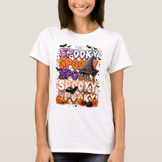 Färgfull taloky Halloween Lettering T Shirt