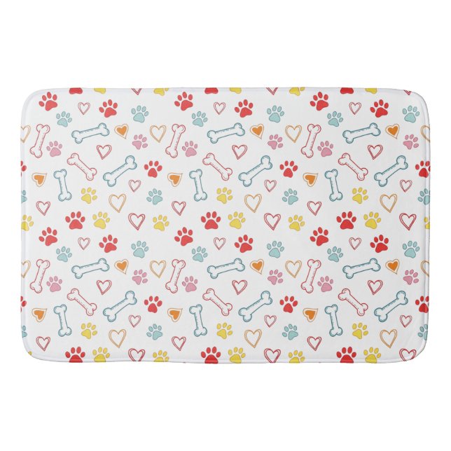 Färgfull Tassar, örter och skelettlugg Badrumsmatta (Framsidan)