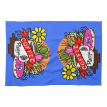 Färgfull Tattokaffe och Donut