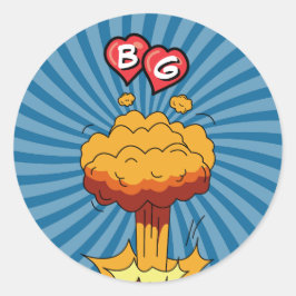 Färgfull Tecknad Bok Pop Art Wedding-favoriter Runt Klistermärke