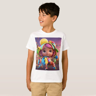 Färgfull Tecknad Boy T-Shirt