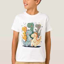 Färgfull Tecknad Dinosaurs Kids T-Shirt