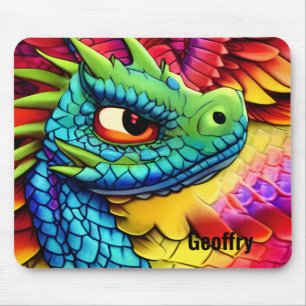 Färgfull Tecknad Dragon Musmatta
