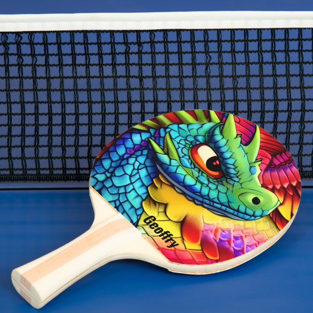 Färgfull Tecknad Dragon Pingisracket (Insitu)