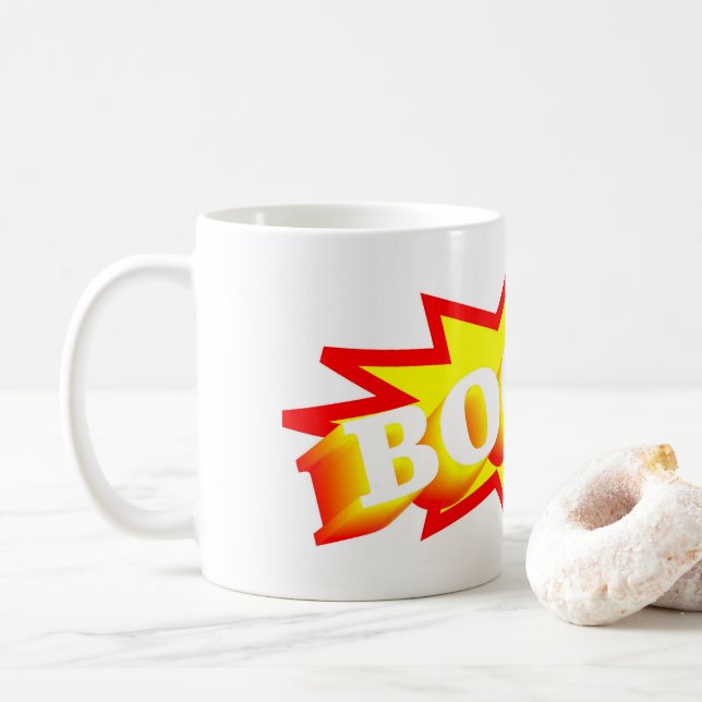 Färgfull Tecknad - Strip Boom Kaffemugg (Med munk)