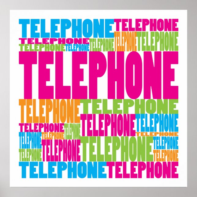 Färgfull telefon poster (Framsidan)