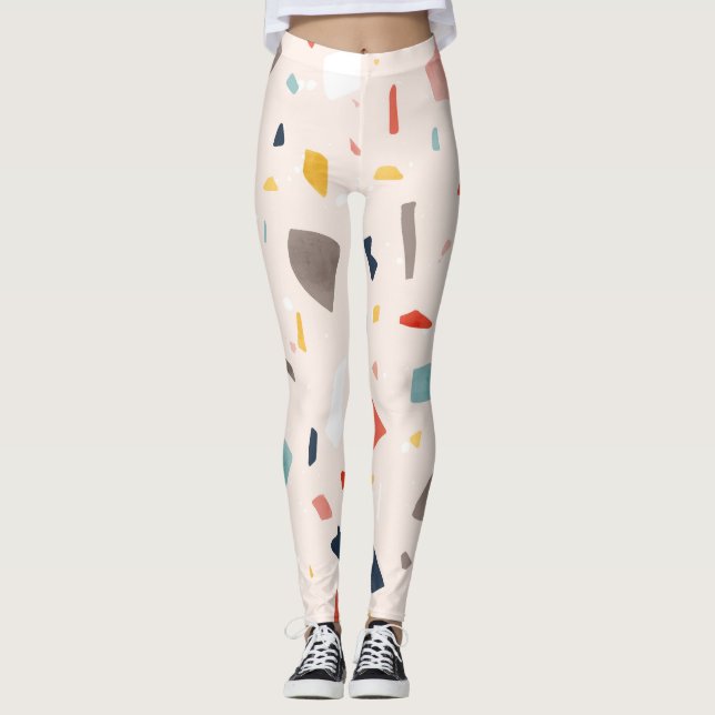Färgfull terrazzo: sömlösa fragment av sten. leggings (Framsida)