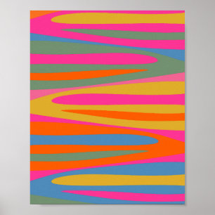Färgfull Terzo Rand Bright Abstrakt Mönster Poster