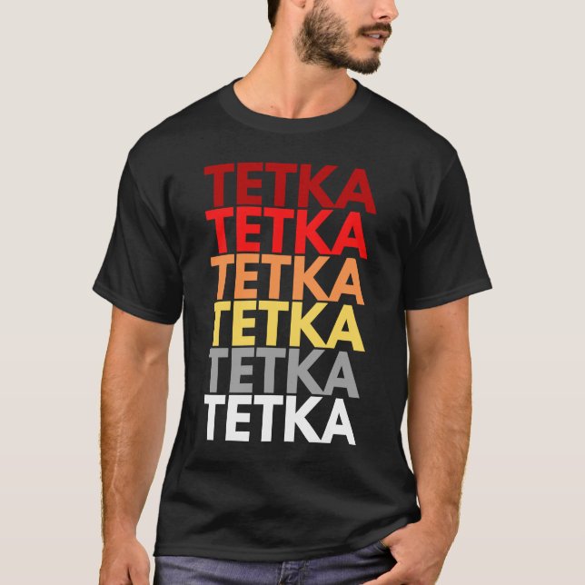 Färgfull Tetka på kroatiska Moster i kroatiska Tet T Shirt (Framsida)