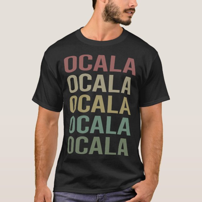 Färgfull text Ocala T Shirt (Framsida)