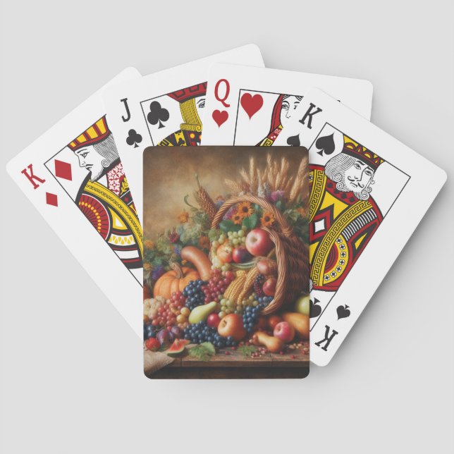 Färgfull/Thanksgiving/Kornuskopa/Fall Casinokort (Baksidan)