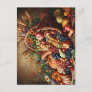 Färgfull/Thanksgiving/Kornuskopa/Fall Helg Vykort