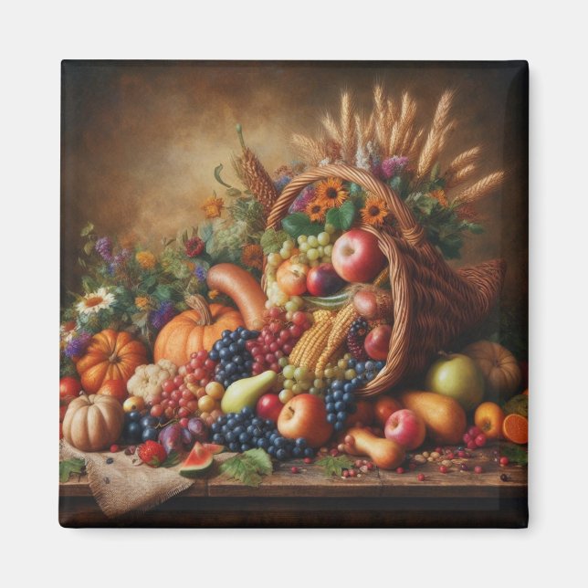 Färgfull/Thanksgiving/Kornuskopa/Fall Magnet (Framsidan)