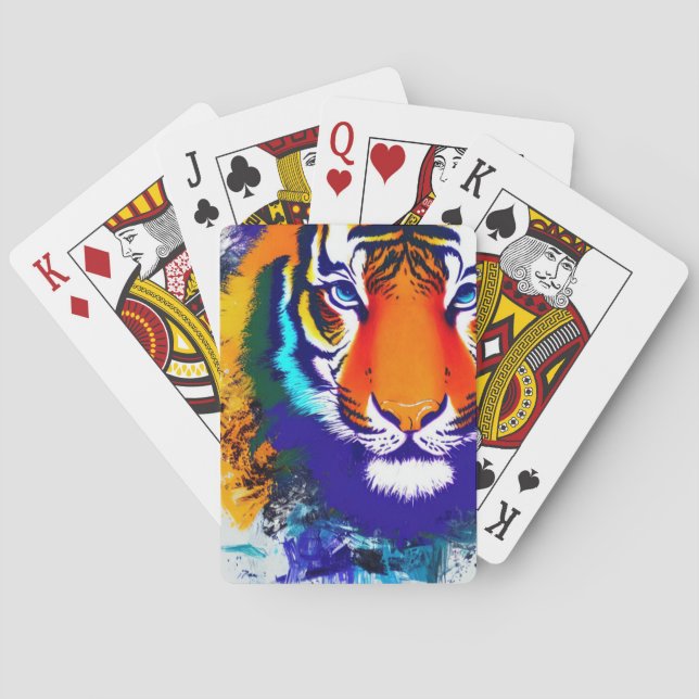 Färgfull tiger casinokort (Baksidan)