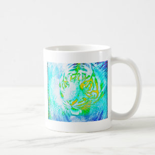 Färgfull tiger kaffemugg