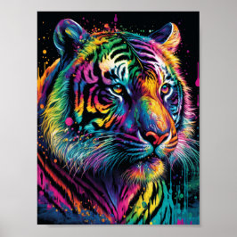 Färgfull tiger poster