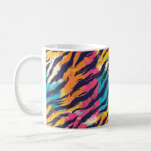 Färgfull tiger Rand Kaffemugg