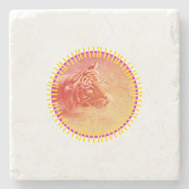 Färgfull tiger stenunderlägg (Framsidan)