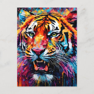Färgfull tiger vykort