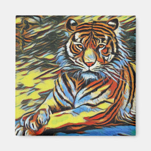 Färgfull tigerfärgtonsfärg magnet