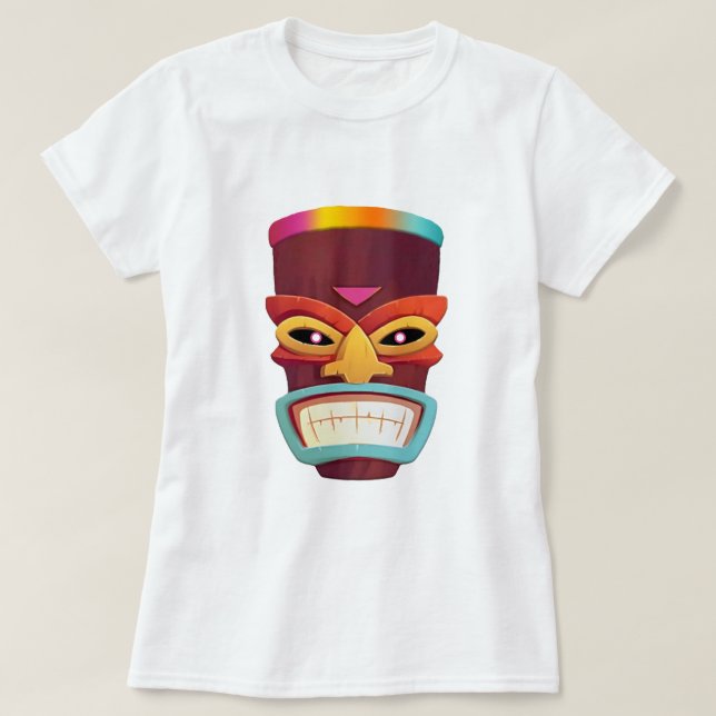 Färgfull Tiki T Shirt (Design framsida)