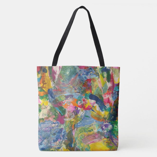 Färgfull tote Bag Aesthetic Groovy Shopping Tote Tygkasse (Framsida)