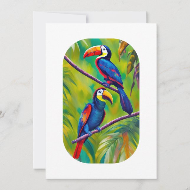 Färgfull Toucan Bird Art Inbjudningar (Framsida)