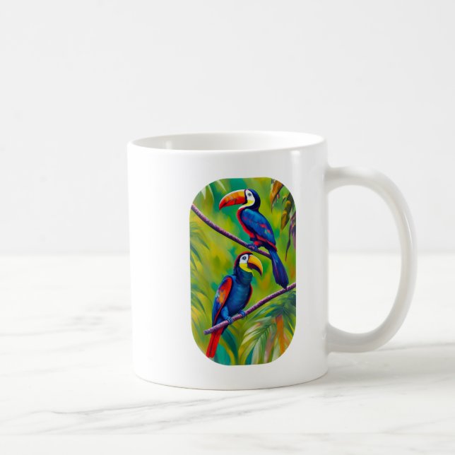 Färgfull Toucan Bird Art Kaffemugg (Höger)