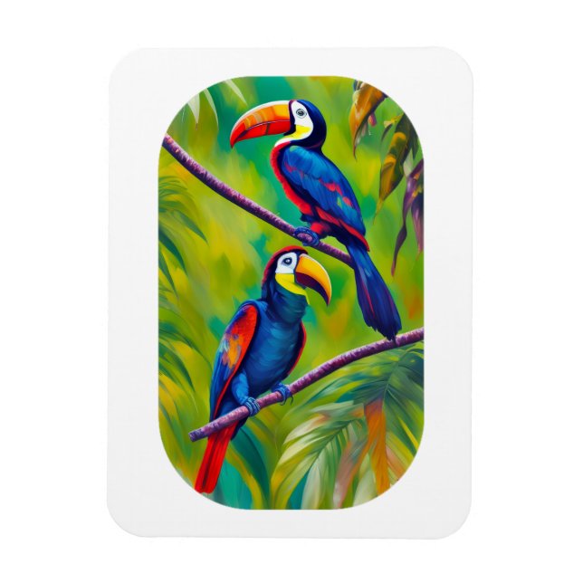 Färgfull Toucan Bird Art Magnet (Vertikal)