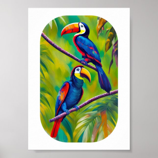 Färgfull Toucan Bird Art Poster (Framsidan)
