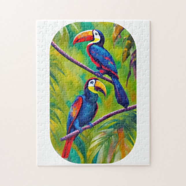 Färgfull Toucan Bird Art Pussel (Vertikal)