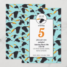 Färgfull Toucan Tropical Bird Mönster Birthday