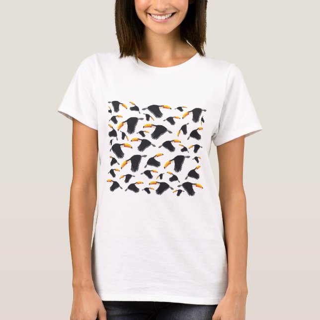 Färgfull Toucan Tropical Bird Mönster T Shirt (Framsida)