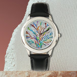 Färgfull Träd Armbandsur<br><div class="desc">Denna unika klocka har en färgstark mosaik träd-design. Original Mosaic © Michele Davies.</div>