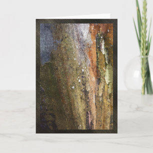 Färgfull träd-bark, 5"x7", gratulationskort, tomt kort