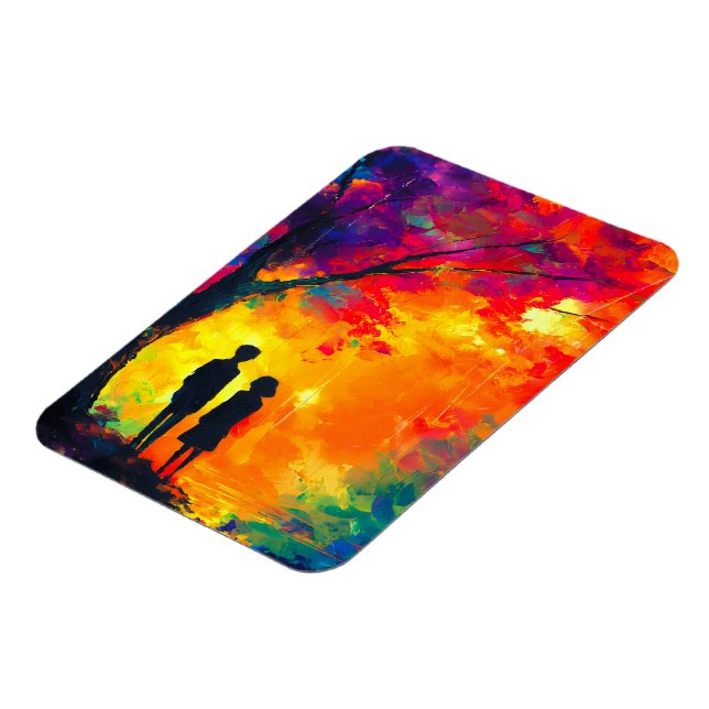 Färgfull Träd i Kärlek Magnet (Vänstra Sidan)