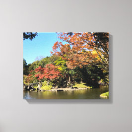 Färgfull Träd Scenery på japanska Garden Canvastryck