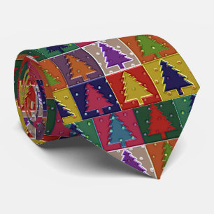 Färgfull Träd Snyggt Helgdag Necktie Slips