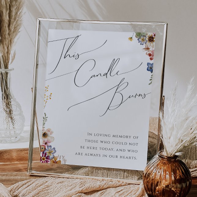 Färgfull Trädgård Med Vilda Blommor Ljusstake Brin Poster (Skapare uppladdad)