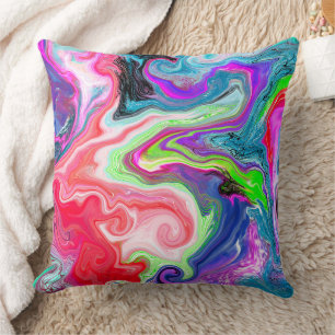 Färgfull trådlös Abstrakt Fluid Art Kudde