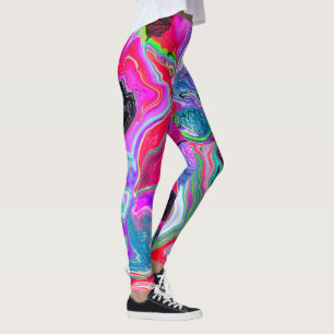 Färgfull trådlös Abstrakt Fluid Art Leggings