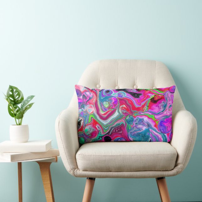 Färgfull trådlös Abstrakt Fluid Art Lumbarkudde (Stol)