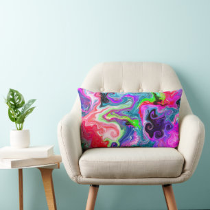 Färgfull trådlös Abstrakt Fluid Art Lumbarkudde