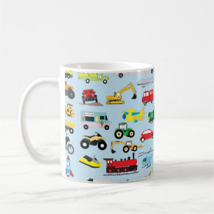 Färgfull Transport & Fordon Kids Mönster Kaffemugg