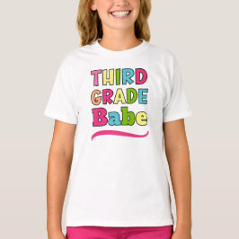 Färgfull tredje Klass Babe Back to school T Shirt