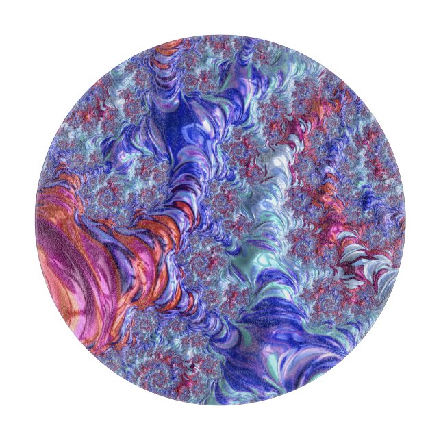 Färgfull tresidig digital Groovy-Abstrakt Fractal (Framsidan)